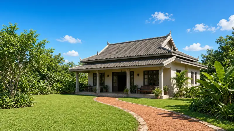 Xây nhà cấp 4 Gia Lai: đất vườn, mái Thái, mái Nhật